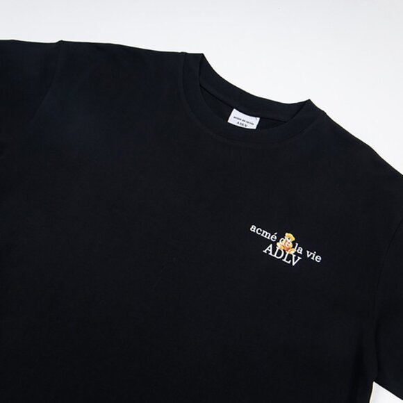 Acme De La Vie Bear Front And Back Print Short Sleeves Print Black - Picture 5 of 9